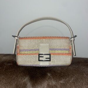 Fendi Multicolor Striped Baguette